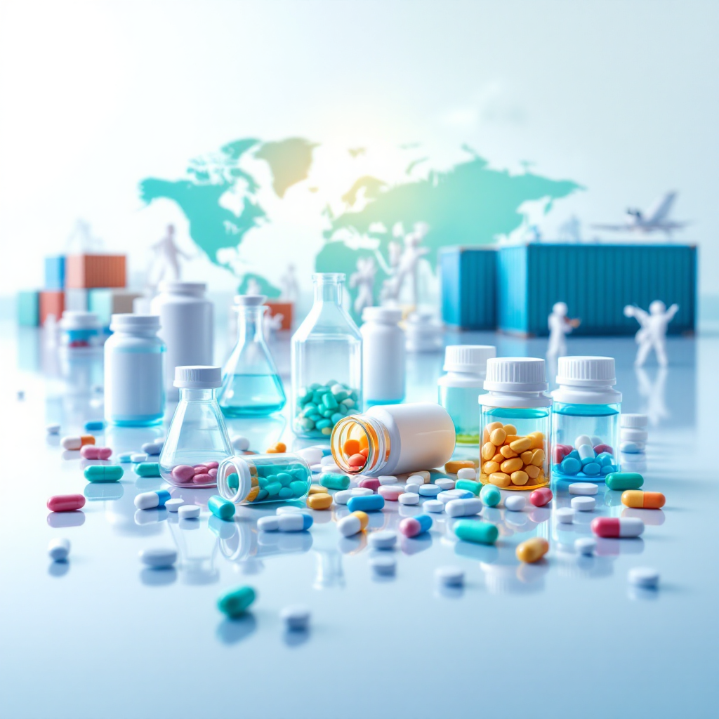 Pharmaceutical Capsules Spilling from Bottle