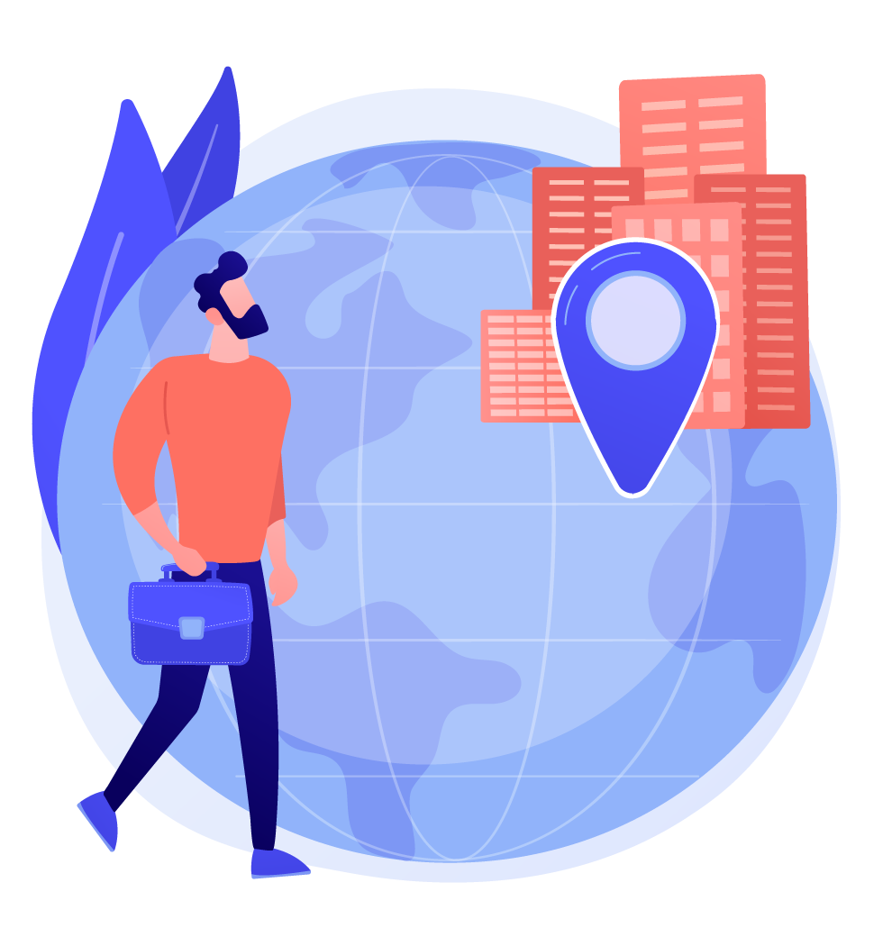 A man with bag export and import finance.